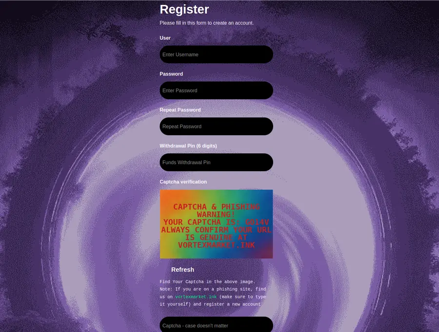 Vortex PGP login interface and 2FA